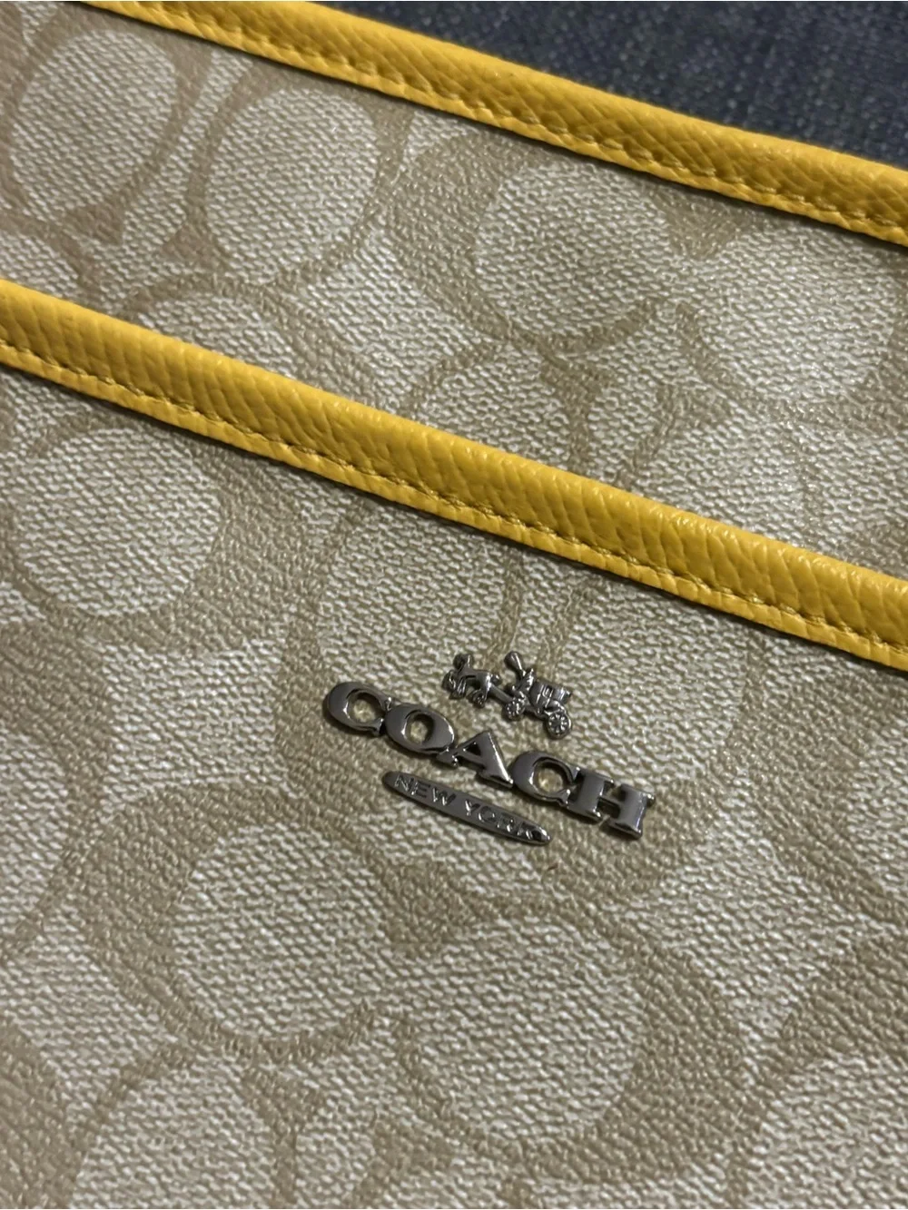 Coach Signature File Crossbody in Yellow Trim